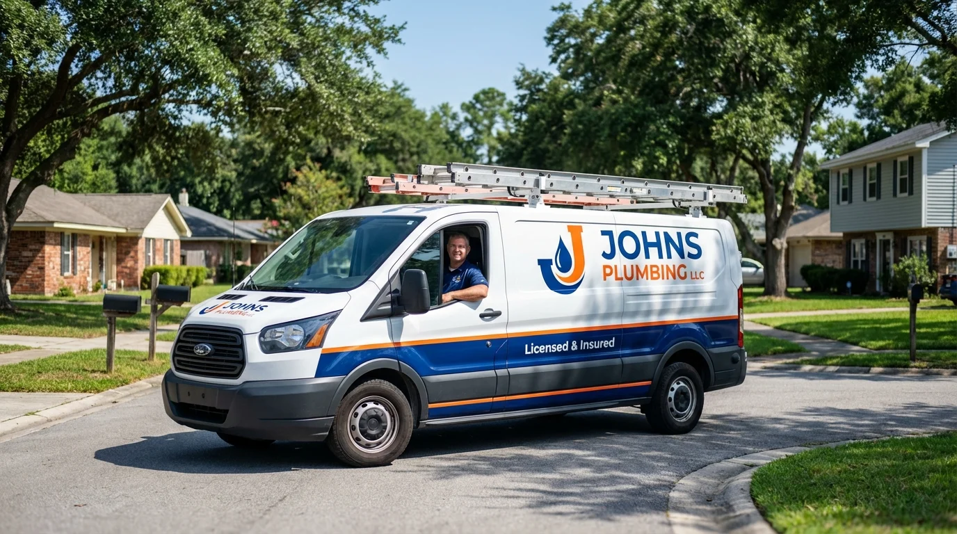 Johns Plumbing LLC service van in Monongahela, PA