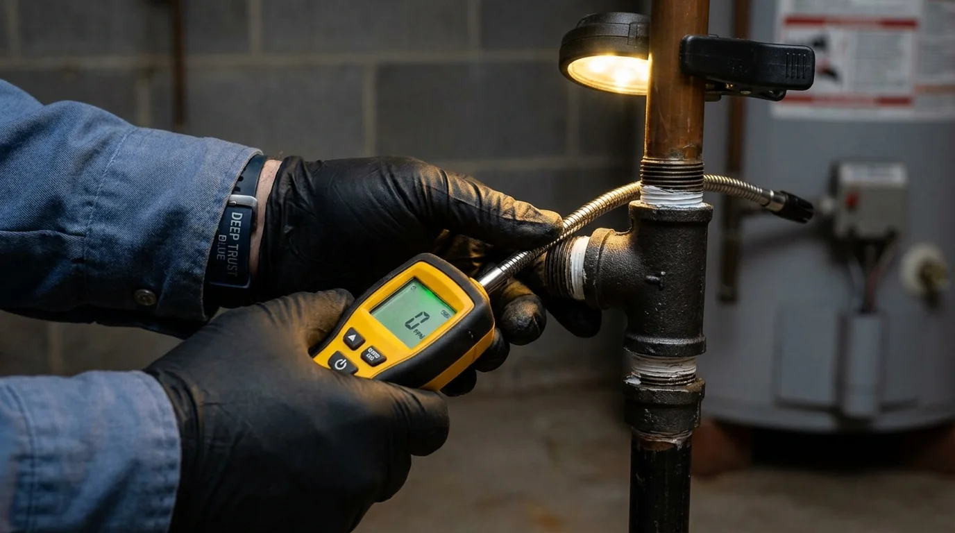 Gas leak detection with electronic sniffer by Johns Plumbing LLC in Monongahela