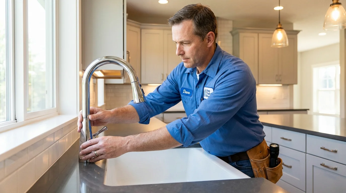 Kitchen faucet installation by Johns Plumbing LLC in Monongahela
